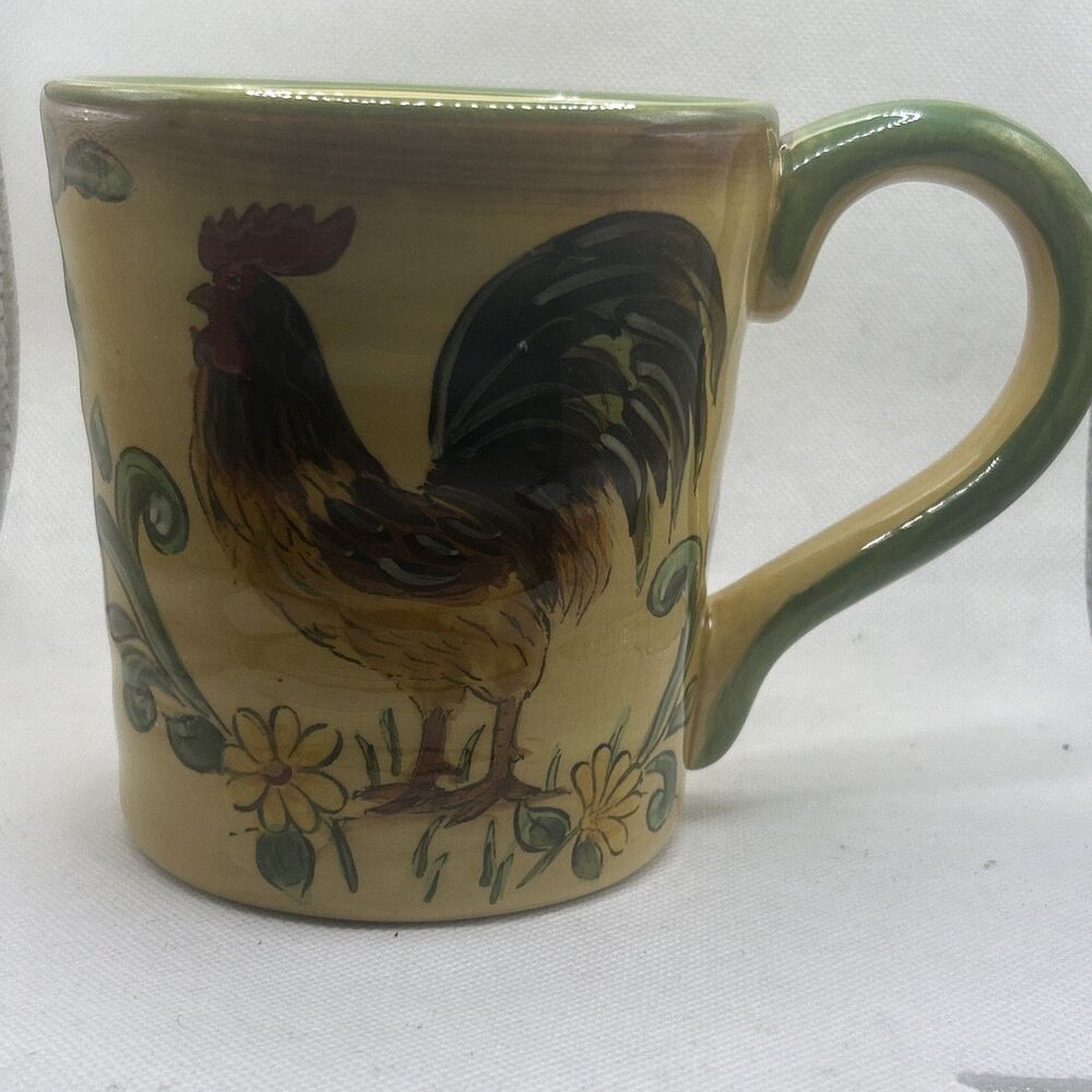 Maxcera Corp Honey Rooster Mug Big Cup Of Coffee Country Kitchen Hand Painted